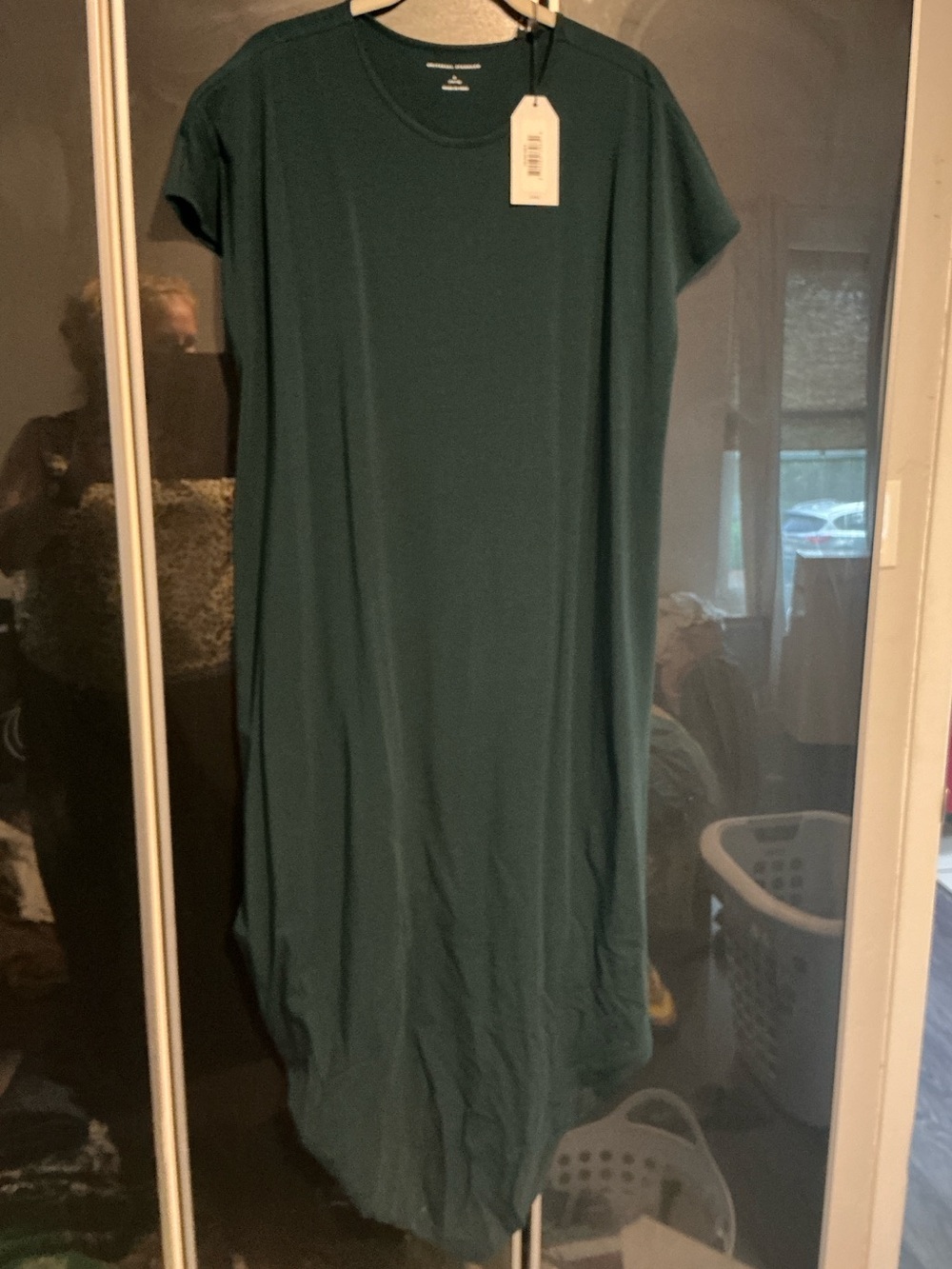 Universal Standard Short-Sleeve Maxi Dress in Deep Teal